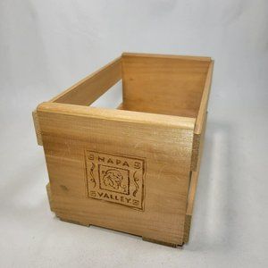 NAPA VALLEY 20-CD Natural Wood Storage Box Double Crate Holder - Square Logo
